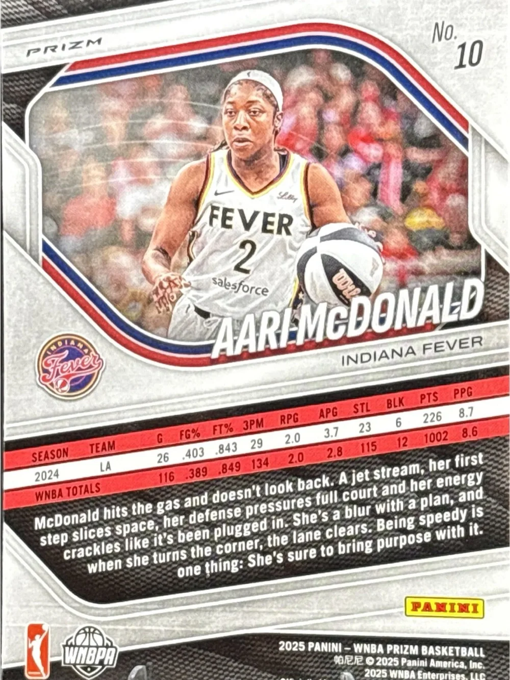 Aari McDonald Indiana Fever Prizm Basketball Card - Multi Holo